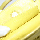 BALENCIAGA Paper Mini Hand Bag Leather 2way Yellow Silver 357333 Auth yk19376-12