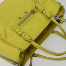 BALENCIAGA Paper Mini Hand Bag Leather 2way Yellow Silver 357333 Auth yk19376-6