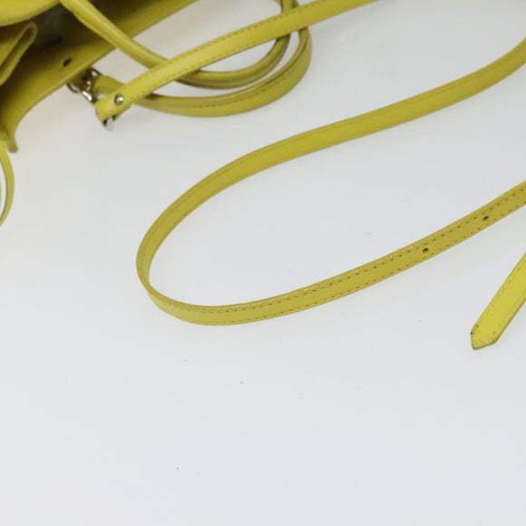 BALENCIAGA Paper Mini Hand Bag Leather 2way Yellow Silver 357333 Auth yk19376