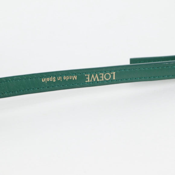 LOEWE Goya Long Shoulder Bag Leather Green Gold Auth yk19378M