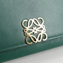 LOEWE Goya Long Shoulder Bag Leather Green Gold Auth yk19378M-19