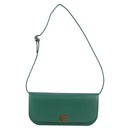 LOEWE Goya Long Shoulder Bag Leather Green Gold Auth yk19378M-13