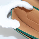 LOEWE Goya Long Shoulder Bag Leather Green Gold Auth yk19378M-23