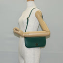 LOEWE Goya Long Shoulder Bag Leather Green Gold Auth yk19378M-25