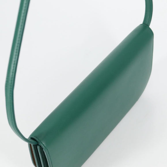 LOEWE Goya Long Shoulder Bag Leather Green Gold Auth yk19378M