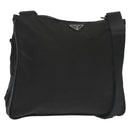 PRADA Shoulder Bag Nylon Black Silver Auth yk19379-1