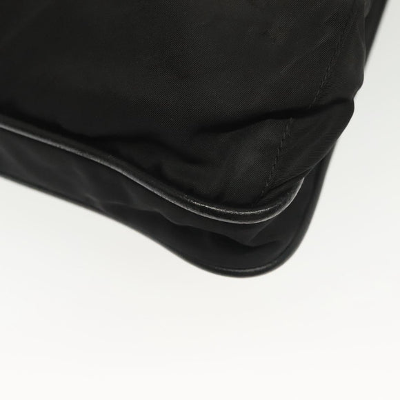 PRADA Shoulder Bag Nylon Black Silver Auth yk19379
