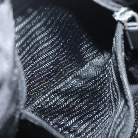 PRADA Shoulder Bag Nylon Black Silver Auth yk19379