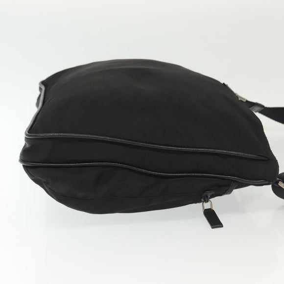 PRADA Shoulder Bag Nylon Black Silver Auth yk19379