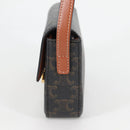 CELINE Triomphe Claude Shoulder Bag PVC Leather Black Gold Auth yk19380M-3