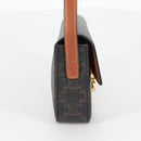 CELINE Triomphe Claude Shoulder Bag PVC Leather Black Gold Auth yk19380M-4