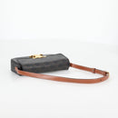 CELINE Triomphe Claude Shoulder Bag PVC Leather Black Gold Auth yk19380M-7