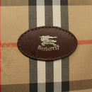 Burberrys Nova Check Hand Bag Canvas Beige Gold Auth yk19386-17