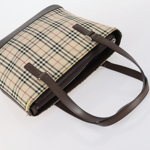 BURBERRY Nova Check Shoulder Bag Canvas Leather 3Set Black beige Auth yk19390