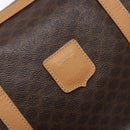 CELINE Macadam Canvas Hand Bag PVC Leather Brown Gold Auth yk19393-17