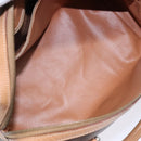 CELINE Macadam Canvas Hand Bag PVC Leather Brown Gold Auth yk19393-10