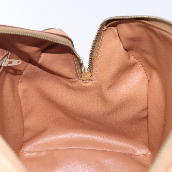 CELINE Macadam Canvas Hand Bag PVC Leather Brown Gold Auth yk19393