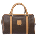 CELINE Macadam Canvas Hand Bag PVC Leather Brown Gold Auth yk19393-13