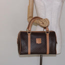 CELINE Macadam Canvas Hand Bag PVC Leather Brown Gold Auth yk19393-21
