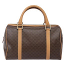 CELINE Macadam Canvas Hand Bag PVC Leather Brown Gold Auth yk19393-2