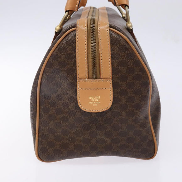 CELINE Macadam Canvas Hand Bag PVC Leather Brown Gold Auth yk19393