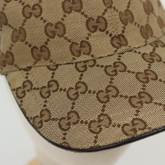 GUCCI GG Canvas Baseball Cap L Beige Red Green 200035 Auth yk19400