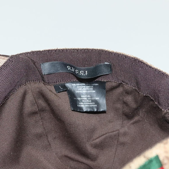 GUCCI GG Canvas Baseball Cap L Beige Red Green 200035 Auth yk19400