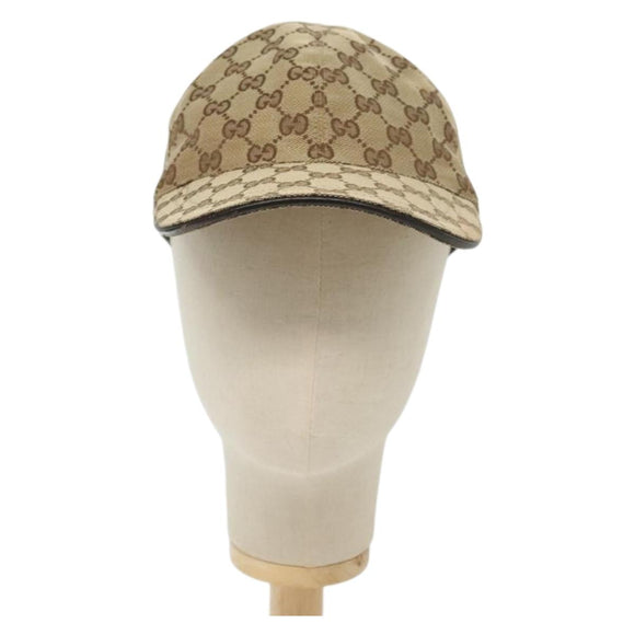 GUCCI GG Canvas Baseball Cap L Beige Red Green 200035 Auth yk19400