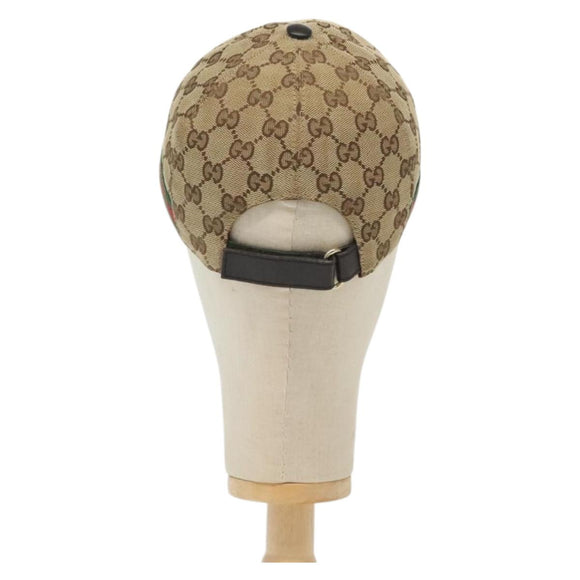 GUCCI GG Canvas Baseball Cap L Beige Red Green 200035 Auth yk19400