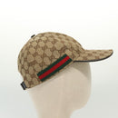 GUCCI GG Canvas Baseball Cap L Beige Red Green 200035 Auth yk19400-4