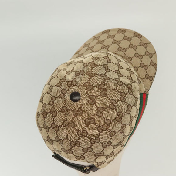 GUCCI GG Canvas Baseball Cap L Beige Red Green 200035 Auth yk19400