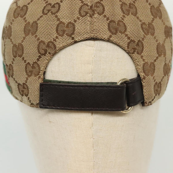 GUCCI GG Canvas Baseball Cap L Beige Red Green 200035 Auth yk19400