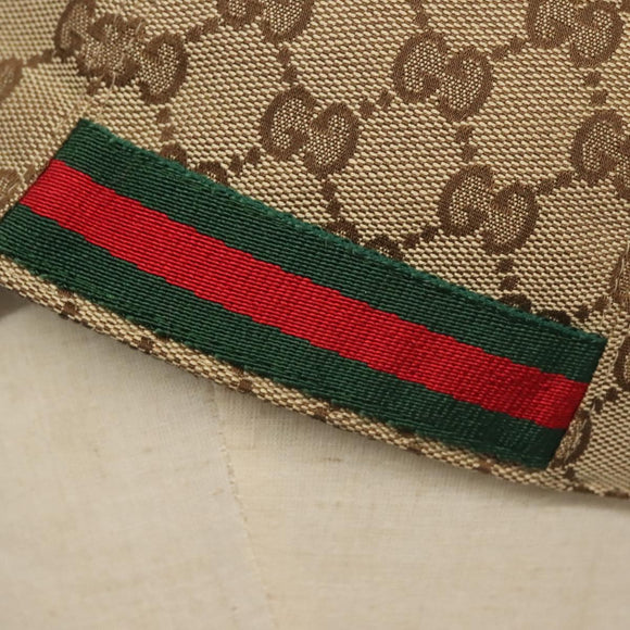 GUCCI GG Canvas Baseball Cap L Beige Red Green 200035 Auth yk19400