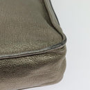 LOEWE Anagram Shoulder Bag Leather Gold Tone Gold Auth yk19406-16