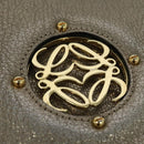 LOEWE Anagram Shoulder Bag Leather Gold Tone Gold Auth yk19406-17