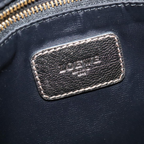 LOEWE Anagram Shoulder Bag Leather Gold Tone Gold Auth yk19406