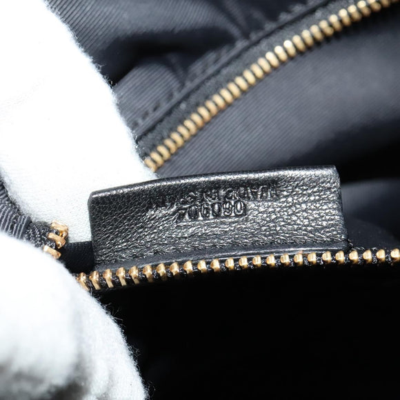 LOEWE Anagram Shoulder Bag Leather Gold Tone Gold Auth yk19406