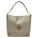 LOEWE Anagram Shoulder Bag Leather Gold Tone Gold Auth yk19406-13