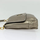 LOEWE Anagram Shoulder Bag Leather Gold Tone Gold Auth yk19406-3