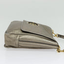 LOEWE Anagram Shoulder Bag Leather Gold Tone Gold Auth yk19406-4