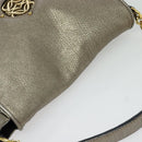 LOEWE Anagram Shoulder Bag Leather Gold Tone Gold Auth yk19406-6