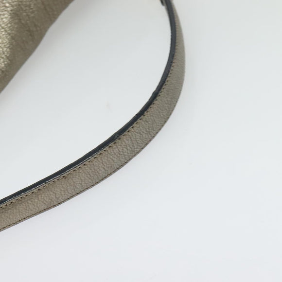 LOEWE Anagram Shoulder Bag Leather Gold Tone Gold Auth yk19406