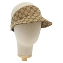 GUCCI GG Canvas Web Sherry Line Sun Visor S Beige Red Green Auth yk19410-1