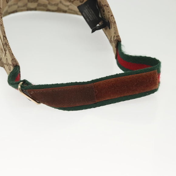 GUCCI GG Canvas Web Sherry Line Sun Visor S Beige Red Green Auth yk19410