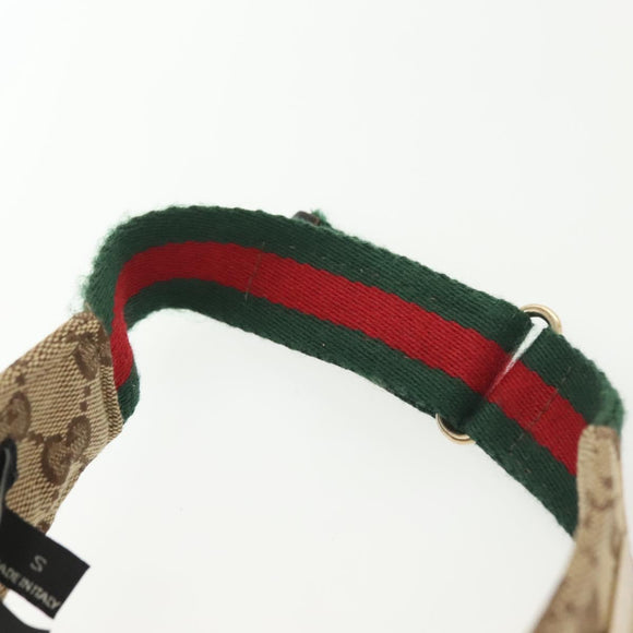 GUCCI GG Canvas Web Sherry Line Sun Visor S Beige Red Green Auth yk19410
