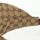 GUCCI GG Canvas Web Sherry Line Sun Visor S Beige Red Green Auth yk19410-16