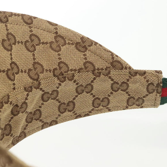 GUCCI GG Canvas Web Sherry Line Sun Visor S Beige Red Green Auth yk19410
