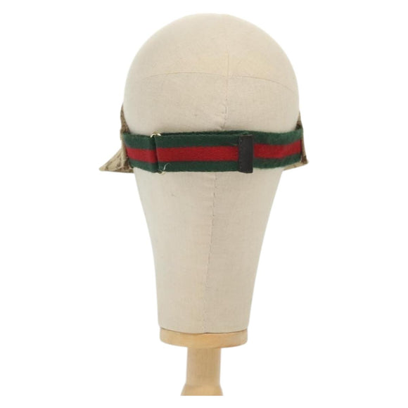 GUCCI GG Canvas Web Sherry Line Sun Visor S Beige Red Green Auth yk19410