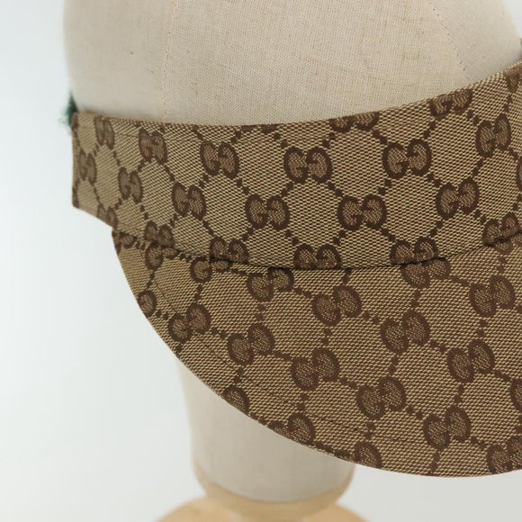GUCCI GG Canvas Web Sherry Line Sun Visor S Beige Red Green Auth yk19410