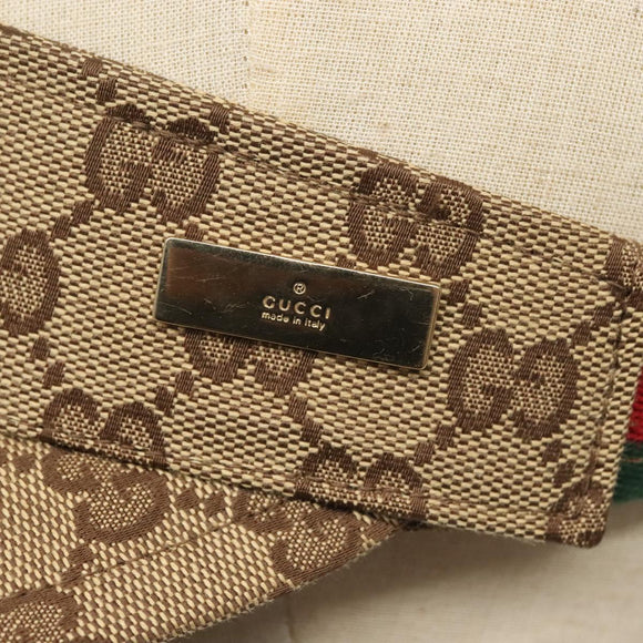 GUCCI GG Canvas Web Sherry Line Sun Visor S Beige Red Green Auth yk19410